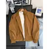 Otoño/Invierno 2026 Chaqueta Bomber Retro Americana con Cuello Alto para Hombre Moda Trendy Holgada Versátil Abrigo Corto