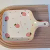 Vajilla de cerámica, tazones pintados a mano, tazones de cerámica con temática de frutas, tazones de cerámica creativos, tazones de cerámica populares para uso doméstico, tazones de cerámica con asas, platos de cerámica con asas