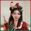 Diadema de Cabeza de Oso Navideño para Mujer, Diadema de Ambiente Festivo para Fiesta, Accesorios para el Cabello Pinza para el Pelo con Lazo de Disfraz Cosplay
