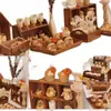 Exhibidor de Mesa de Postres Mori Adornos de Mesa de Madera Sólida Boda Compromiso Cumpleaños Banquete de Negocios Cena Fría Mesa para Pausa de Té