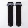 Nuevas Medias Altas para Niñas Otoño e Invierno Calcetines de Encaje de Princesa Calcetines de Pantorrilla Estilo Preppy Coreano y Japonés Calcetines Altos para Niñas