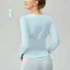 Nuevo top de yoga de manga larga para mujer, secado rápido, cuello cuadrado, ropa de fitness curva, camiseta deportiva transpirable, soporta marca OEM