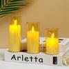 Luz de Vela Digital LED Taza Acrílica Cera Artificial Fiesta Boda Cumpleaños Confesión Luz de Vela Adornos de Atmósfera