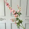 Flores artificiais de delphinium de 3 ramos para casamentos, arranjos florais decorativos para locais de casamento, decoração de hotel e casa, violetas