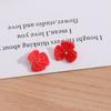 Anillo colgante tejido de lana a juego, sencillo y fresco, con tres pétalos de flores, pendientes para tocado, accesorios de joyería DIY, venta al por mayor