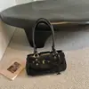 Bolso de Axila Estilo Británico Europeo para Chica Popular para Mujer Otoño Comercio Exterior Retro Versátil Bolso de Motocicleta Bolso de Hombro Único Casual