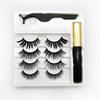 Pestañas postizas magnéticas, cuatro pares, rizadas, sin gel, absorbentes, delineadoras magnéticas para mujeres.
