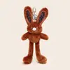 Llave de Peluche de Conejo Extraíble con Estampado de Leopardo Más Vendido, Llavero Creativo de Moda, Muñeco Colgante para Mochila de Pareja para Alivio del Estrés