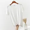 26 Nova Camiseta Modal de Verão com Gola Redonda e Manga Curta Estilo Coreano Confortável e Versátil Camada Base Top Básico de Cor Pura