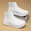 Zapatos de malla tejida transpirable de un solo paso para gente perezosa, para parejas, hombres y mujeres, exteriores, ligeros, absorción de impactos, talla grande, zapatos tipo calcetín