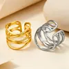 Anillo Meizu de acero de titanio europeo y americano que no se decolora para mujer, diseño de nicho, chapado en oro, joyería de acero inoxidable de lujo ligero, accesorio de alta gama