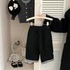 Pantalones de Otoño e Invierno para Niñas 2025 Nuevos Elegantes de Lunares Bloque de Color Rectos Moda para Bebés Pantalones de Pierna Ancha Modernos
