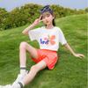 Conjunto de Verano para Niñas 2026 Estilo Nuevo para Niños Mayores, Conjunto de Dos Piezas de Algodón con Manga Corta y Shorts, Conjunto Deportivo Casual de Dos Piezas para Niña