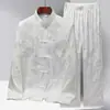 Nuevo Traje Tang con Patrón de Dragón Estilo Chino para Hombre, Conjunto de Manga Larga de Seda de Hielo, Hanfu de Primavera y Verano para Personas de Mediana Edad y Mayores, Atuendo Tai Chi para Papá y Abuelo