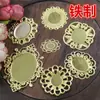 Oro Plata Tres Colores Ovalo Ajuste de Pedrería Hermoso Ajuste para Cabeza Pieza de Flor en Relieve de Hierro Accesorios para el Cabello de Novia DIY