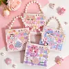 Libro de Pegatinas Vestido de Princesa con Cadena de Cuentas - Juego Educativo para Niñas y Niños, Lindo Libro de Pegatinas Portátil de Dibujos Animados, Pegatinas Creativas