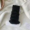 Meias de tricô para outono e inverno Cobertura de panturrilha Maillard em pilha y2k simples vertical lã meias para botas de neve meias jk