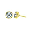 Joyería Transfronteriza Pendientes Clásicos de Cuatro Garras de Plata de Ley 925 para Mujer Moda Ol Versátiles Simples Pendientes de Moissanita Color D Pendientes