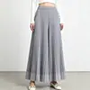 Calças largas plissadas em acordeão estilo japonês, cintura alta com elástico, calças-saia plissadas de corte solto, calças casuais femininas emagrecedoras Issey Miyake