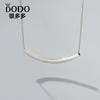 Collar de Plata Esterlina 925 Codo sonrisa Collar de Tubo Cuadrado para Mujer Cadena Clavicular Sonriente de Estilo Coreano Colgante para Mujer