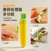 Procesador de jengibre y ajo, pelador de ajos multifuncional, raspador, estropajo, gadget de cocina, con forma de zanahoria, procesador portátil de frutas y verduras