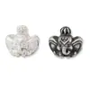 Cuentas espaciadoras de elefante con corona de dibujos animados lindos de plata pura 999, cuenta de la fortuna del dios elefante, cuenta espaciadora horizontal para manualidades DIY, ensartado de cuentas y tejido de cuerdas