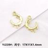 Acessórios de joalheria de liga DIY ouro 14K pingente de estrela lua pulseira brincos colar material decorativo pingente