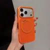 Funda de Teléfono con Soporte Giratorio de PC de Chapa Rojo Cereza para Apple 18PROMAX Piel Táctil de Alta Venta 17/16/13