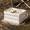 Caja plegable para exteriores para comercio exterior, camping en coche, caja de almacenamiento tipo baúl multiusos para picnic, caja de almacenamiento para puesto