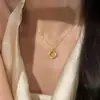 Collar de Anillo Cuadrado Mobius para Mujer, Diseño de Nicho Ins, Moda Brillante, Lujo Ligero, Cadena para Suéter con Colgante Versátil de Alta Gama