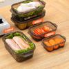 Caixa de Lanche Transparente Estilo Japonês Recipiente para Legumes Grau Alimentício Caixa de Lanche Caixa de Lanche Geladeira Plástico Pressionar Caixa Bento Caixa de Armazenamento Três Peças