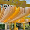 Cortinas de Gasa de Moda Impulsadas por el Viento para Bodas, Redes de Techo para Restaurantes, Casas de Huéspedes, Hoteles, Áreas Exteriores, Pasillos, Patios y Terrazas