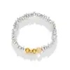 Pulsera Antiestática de Venta Caliente Transfronteriza Popular de Amazon de Piedra Bilis Negra Galvanizada Ajustable Irregular con Cuentas para Mujer