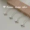 Estilo Japonês e Coreano Design de Nicho Joias de Prata Prata Esterlina S925 Colar Quadrado com Laço Estilo Feminino Fresco e Doce
