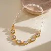 Collar con cierre OT de perlas y diamantes estilo corte europeo y americano, cadena para la clavícula vintage personalizada de nicho de alta gama transfronteriza