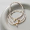 Nalan Prata S925 Simples Pulseira de Contas Shijia Elegante Empilhável Nicho Joia de Mão para Mulheres S6245