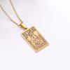 Transfronterizo Nuevo Europeo y Americano 22 Elementos de Tarjeta de Tarot Colgante de Tarjeta Cuadrada Collar Cadena Larga Clavícula Dama Simple Retro