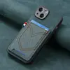 Adequado para Capa de Celular Apple 18Pro, Capa Totalmente em Couro, Capa Protetora Anti-Queda com Porta-Cartão para iPhone 17Promax