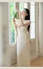 Vestido Longo Floral Pêssego com Decote Coração e Renda, Forrado, Estilo Delicado e Elegante, Ajustado na Cintura, Modelo em H para Mulheres no Verão