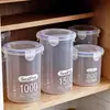 Frasco Hermético de Plástico Transparente para Conservar Frescura Transfronterizo Frasco de Almacenamiento de Alimentos Caja de Almacenamiento de Granos para Cocina con Tapa Frasco de Almacenamiento