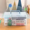 Caja de medicina de fábrica directa color transparente engrosada resistente a los arañazos portátil conveniente caja de caja con broche de presión caja de almacenamiento