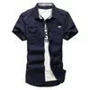 Camisa de Algodón para Hombre 2026, Talla Extra Grande, Militar para Exteriores, Comercio Exterior, Ropa de Trabajo Casual, Camisa de Manga Corta para Hombre 802