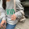 Sudadera de Cuello Redondo para Mujer, Estilo Trendy Ins, Otoño 2026 Nuevo Holgado Estampado de Letras Delgado de Manga Larga Chaqueta de Estudiante Top