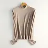 Nova Camisa Base Feminina Outono e Inverno, Gola Meia-Alta, Quente e Absorvente de Umidade, Corte Justo, Macia e Confortável, Pode Ser Usada por Fora, Camiseta de Manga Longa para Mulheres
