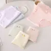 Calcinha feminina Tianmei com laço e estampa floral, grau 10A, 100% algodão, forro antibacteriano, confortável e respirável, cintura média, que molda o quadril, roupa íntima feminina