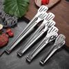 Pinza para Alimentos de Tres Líneas de Acero Inoxidable 304 Pinza para Alimentos Engrosada Pinza para Barbacoa Pinza para Pan Pinza para Bistec Pinza para Alimentos