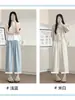 Pantalones de Maternidad Verano Estilo Delgado 2026 Nuevo Estilo Persona Baja Ocho Puntos Ropa Exterior Seda de Hielo Nueve Puntos Blancos Pierna Ancha Pantalones Zanahoria