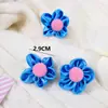 Decoración de Flor de Cinco Pétalos de Satén con Bola de Felpa, Accesorios Hechos a Mano para DIY, Accesorios para el Cabello, Ropa, Zapatos, Bolsos, Cajas de Regalo, Materiales Listos para Usar