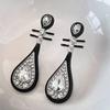 Pendientes Nacionales de Moda Estilo Chino Nuevo con Borla de Perlas en Forma de Abanico para Mujer Pendientes Retro Estilo Chino con Cierre de Seguridad Pendientes para Ropa Antigua Hanfu