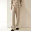 Pantalones Plisados Casuales Diseño Original 600g Cintura Elástica Plisado Cachemir Tejido Plano con Caída